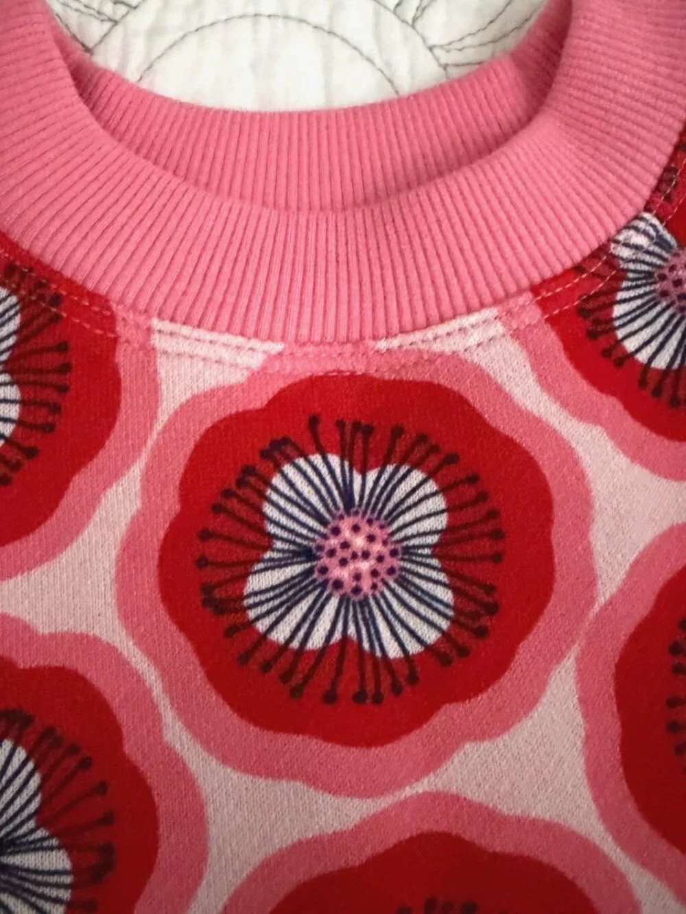 MACRAE SKYE Floral French Terry Set sz. 2 Red Poppy Print Sweatshirt & Joggers